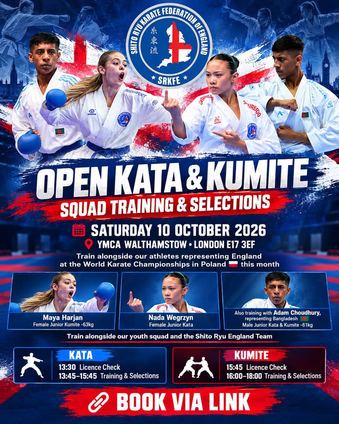 Shito Ryu England Open Kata and Kumite Squad Training and Selections poster
